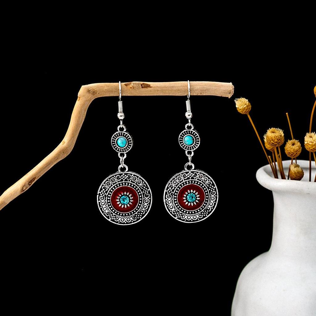 Богемные этнические длинные серьги-подвески с металлическими кисточками