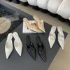 2025 Spring and Autumn New Bag Head Half Slippers Women Wear Thin Heels Korean Version Fairy Style Sexy Pointed High Heels Cool