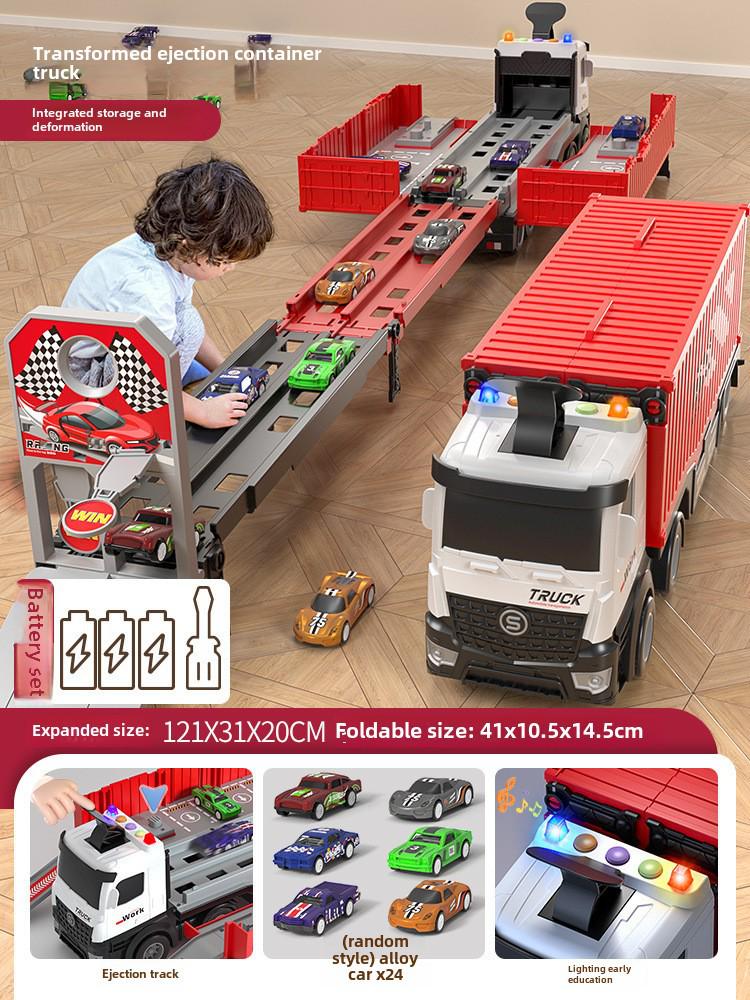 Детский трансформирующийся набор для хранения машин и гоночной трассы для мальчиков (Возраст 3-6 лет)