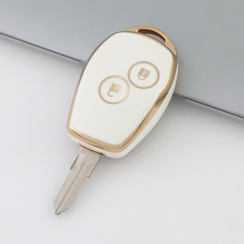 Чехол для смарт-ключа Renault - чехол для автомобильного ключа с золотым краем для моделей Straight 2/3.