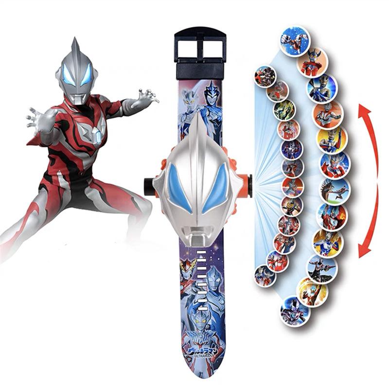 Детские часы в стиле аниме «Ультрамен», детские часы, игрушки, милые мультяшные проекции со вспышкой, часы, подарки на день рождения