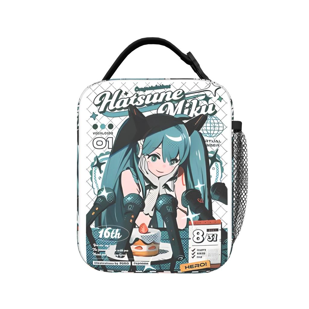 Термосумка для ланча Hatsune Miku, многоразовая, контейнер для еды Каваи Аниме, водонепроницаемая сумка-тоут, ланч-бокс, сумка для еды, для колледжа
