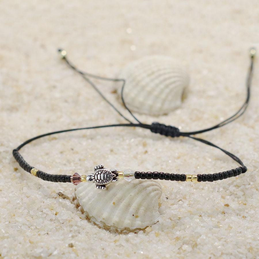 New Handmade Weaven Thin String Bracelet Men Women Beach Surfing Turtle Braslet Bohemia Seed Beads Braclet Valentine Day Gift