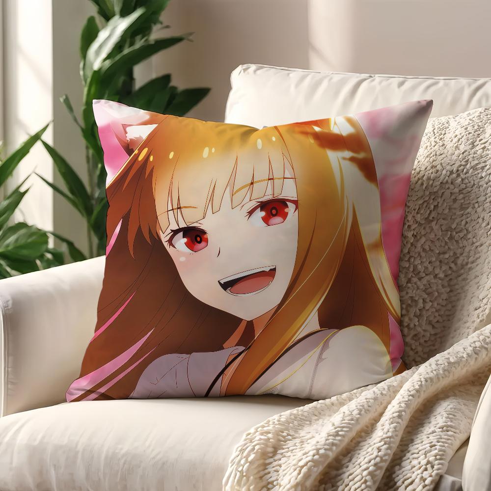 Аниме S-Spice And Wolf Кавайная наволочка Для подушки Печать Декор дивана Дом Автомобиль Комната Кофейня Офис Нордическая простота