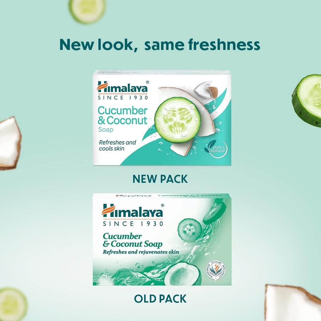 Himalaya Herbals Cucumber And Coconut Soap For Soft Smooth Skin 125g Pack Of 6 Moisturizing Body Cleanser Bar