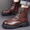 Кожаные ботинки Мартин мужские высокие берцы в британском стиле средней высоты модная обувь рабочая весна и осень локомотив мягкая кожа весна и осень бархат я