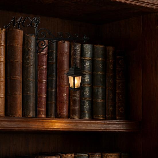 Настольная книжная полка Лампа Библиотечный фонарь Свет, Винтажный уголок для чтения Светодиодная ночная лампа, Стильное декоративное освещение книжной полки для домашнего офиса, Подарок книголюбу