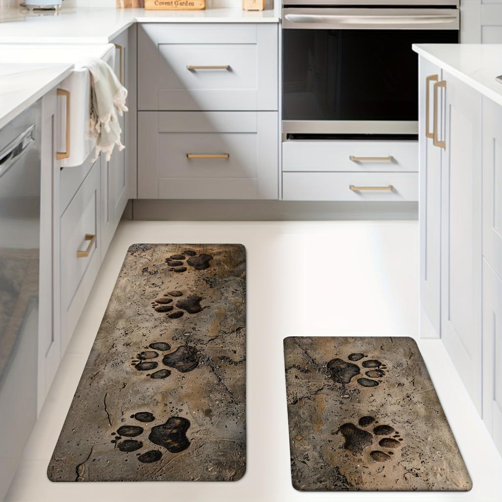 1 шт., напольный коврик с рисунком собачьей лапы, современный кухонный полиэстеровый ковер, нескользящий, цветной, для дома, ванной комнаты, спальни, гостиной, декора