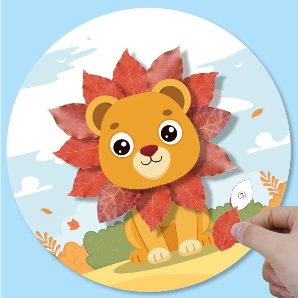 Ручная роспись листьев Наклейки Книжки Образовательные Игрушки Мультяшная Книжка с Наклейками Дети