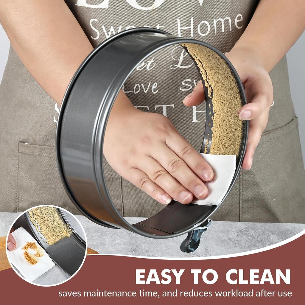 Разъемная форма для выпечки, 5 шт. Формы для чизкейка со съемным дном, Антипригарная разъемная форма для чизкейка (Темно-серый, 7"-10")