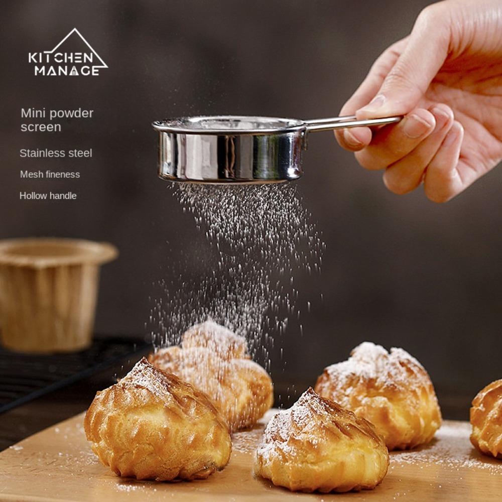 Stainless Steel Flour Sifter Mini Small Flour Drainer Powder, Sugar and Coffee Pastas