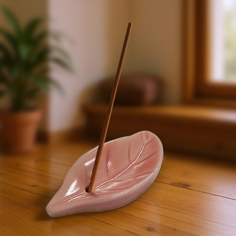 3Pcs Creative Leaf Line Incense Burner Ceramic Incense Burner Standing Household Indoor Line Incense Burner