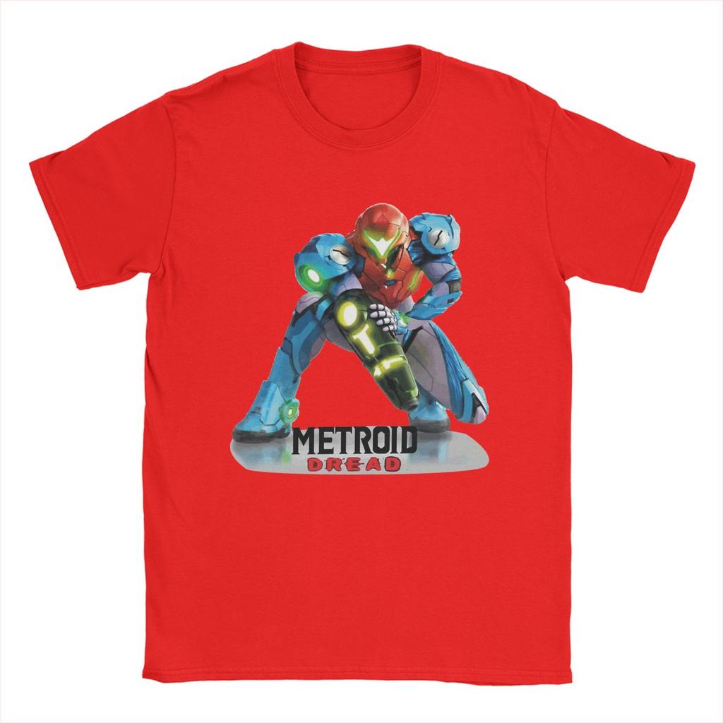 Retro Vintage Metroid Dread Cartoon Game Merch Shirt for Men Women Cool Cotton Graphic Printed Clothing