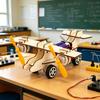Сборная деревянная модель двухмоторного самолета Игрушка Демонстрационный инструмент для экспериментов по аэродинамике для классных занятий