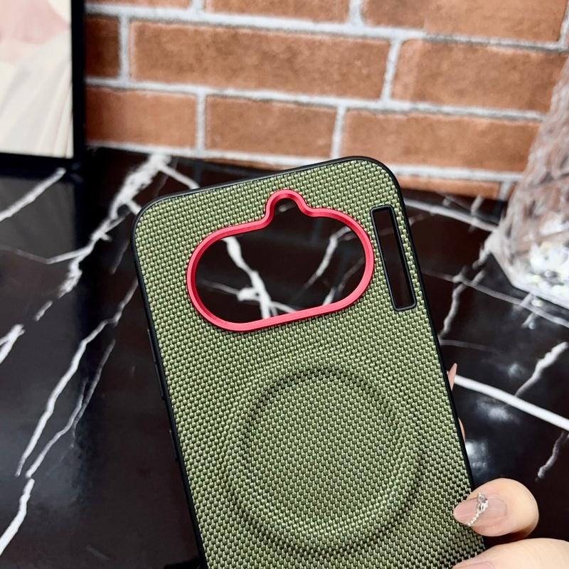 Чехол для Nothing Phone 4a Магнитный Плетеный из нейлона Матовая кожаная Защитная задняя крышка Бампер