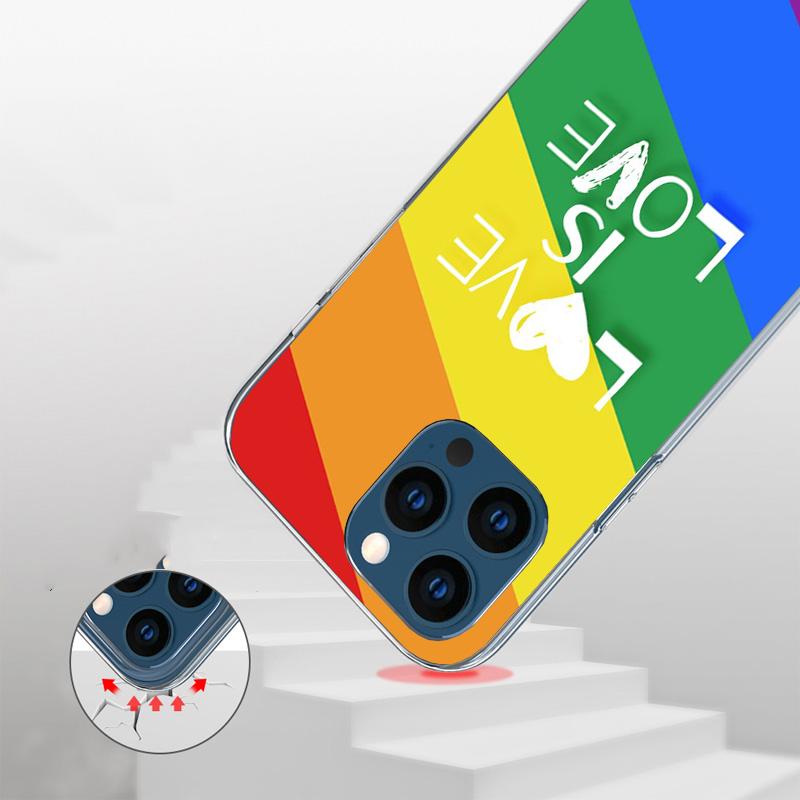 Love Is Love LGBT Rainbow Phnoe Case for Iphone 17 Air 16 16E 11 12 13 Mini 14 Plus 15 Pro Max 7 8 + SE 2020 Phone Cover Coque 1