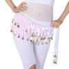 Tassel Belly Dance Hip Scarf with Gold Color Coin Waist Chain Trendy Hip Scarf  Show Costumes