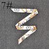 Fashion Color Printing Long Silk Scarf Women Ribbon Neckerchief Print 4cm Thin Narrow Scarves Bag Hair Band Ribbon Headscarve