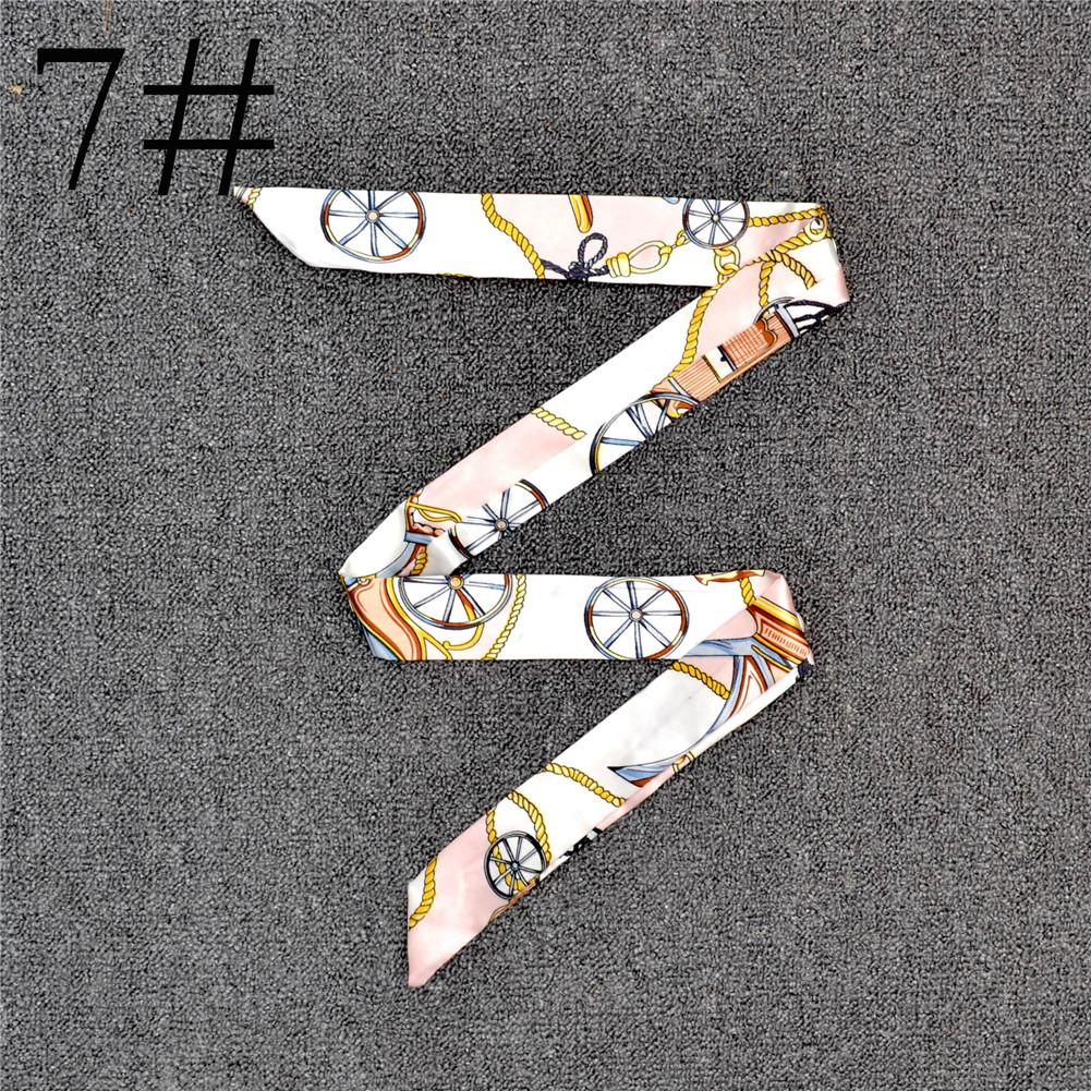 Fashion Color Printing Long Silk Scarf Women Ribbon Neckerchief Print 4cm Thin Narrow Scarves Bag Hair Band Ribbon Headscarve