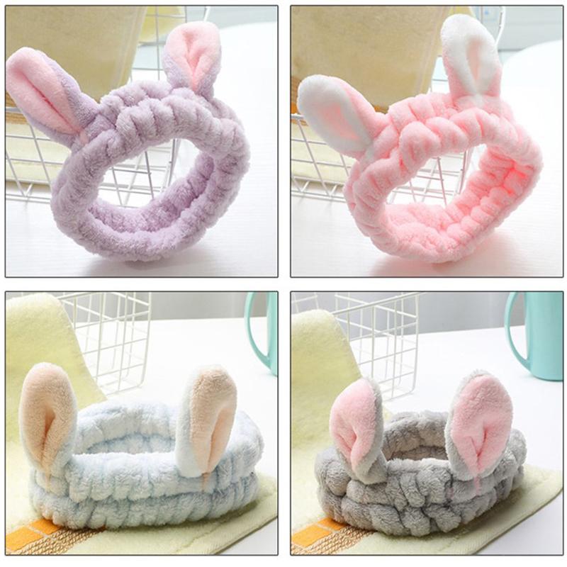 Повязка на голову с надписью Wash Face Soft Теплая повязка на голову с бантом для макияжа Уши животных для девочек Эластичная