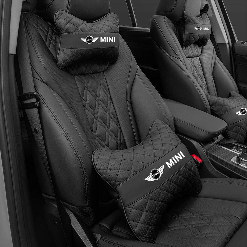 Car Neck Pillow Lumbar Support Kit Auto Headrest For MINI Cooper R56 F56 R50 JCW Cabrio Aceman Countryman Clubman Roadster Coupe