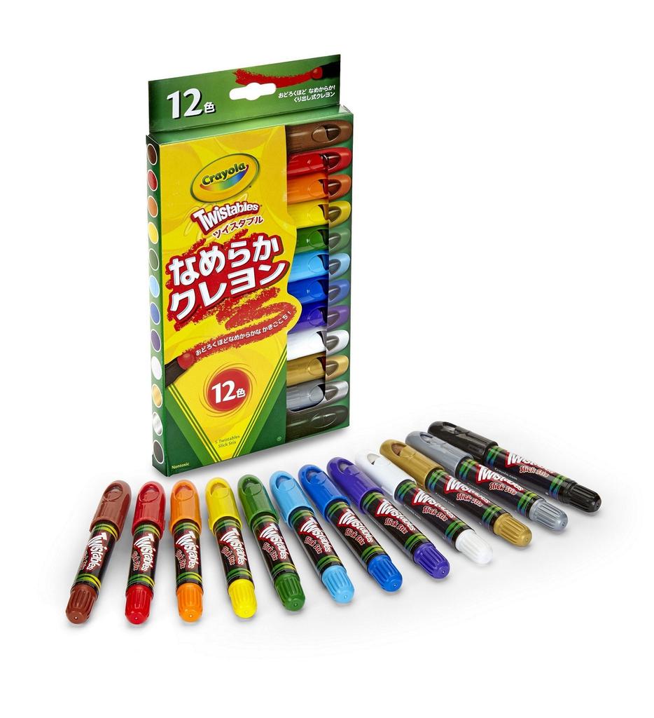 Crayola Twistables Slick Stix 12 529512 Super-Smooth Crayons, Colors, Retractable, (Authentic Product)