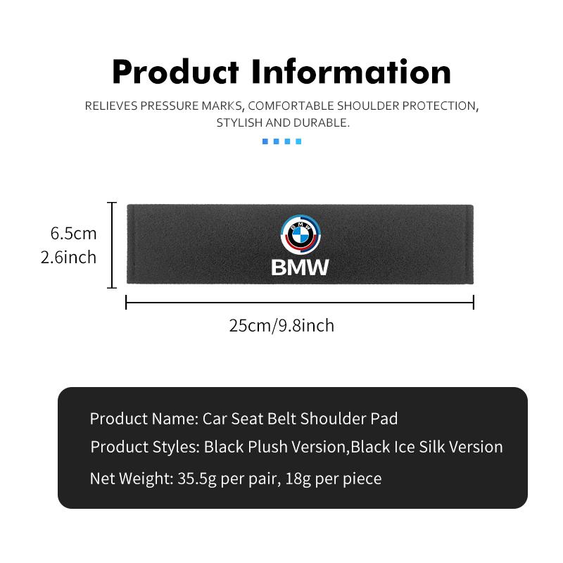 sfqjm4 Car Seat Belt Adjustable Shoulder Pad Safety Belt Shoulder Protector For BMW 1 3 4 5 6 7 Series M X1 X3 Performance Alpina G20
