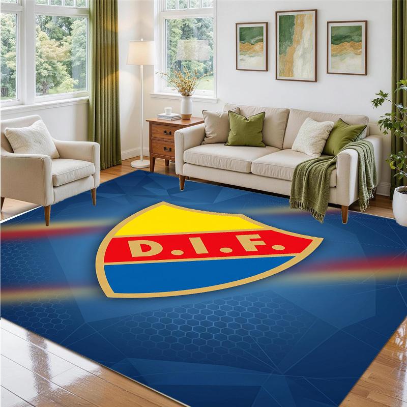Djurgårdens IF Design Crystal Velvet Rug Soft Decorative Mat for Bedroom Entrance