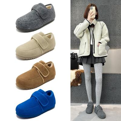 Женские зимние мокасины из натуральной кожи, 2024 г., повседневная обувь в стиле ретро с меховой подкладкой, визуально увеличивающая рост
