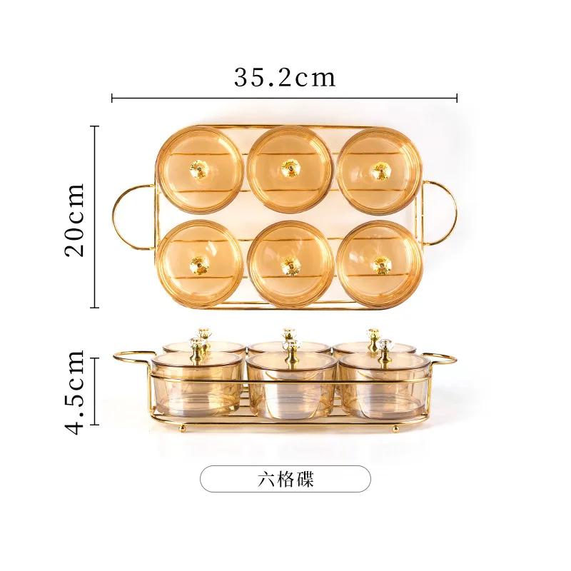 Стеклянная посуда Nordic Luxury, маленькие фруктовые десертные закуски, сервировочные миски с пыленепроницаемой крышкой, бытовые тарелки для подачи еды на вечеринку