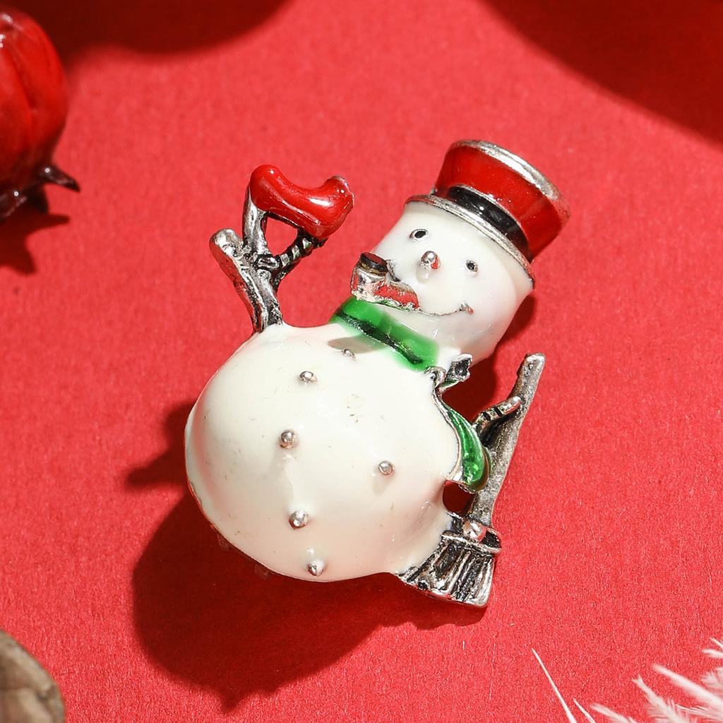 Простой мультфильм милый капающий масло белый снеговик брошь ретро подарок на Новый год пальто одежда булавка украшение