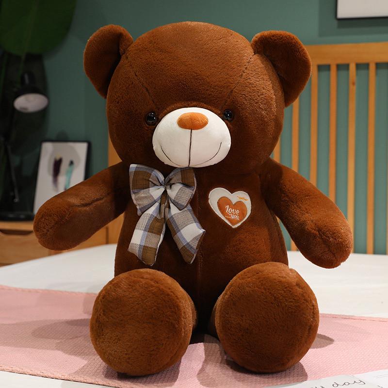 Adorable Large Teddy Bear Plush Toy In Pink Brown White And Yellow Perfect For Cuddling And Gifts