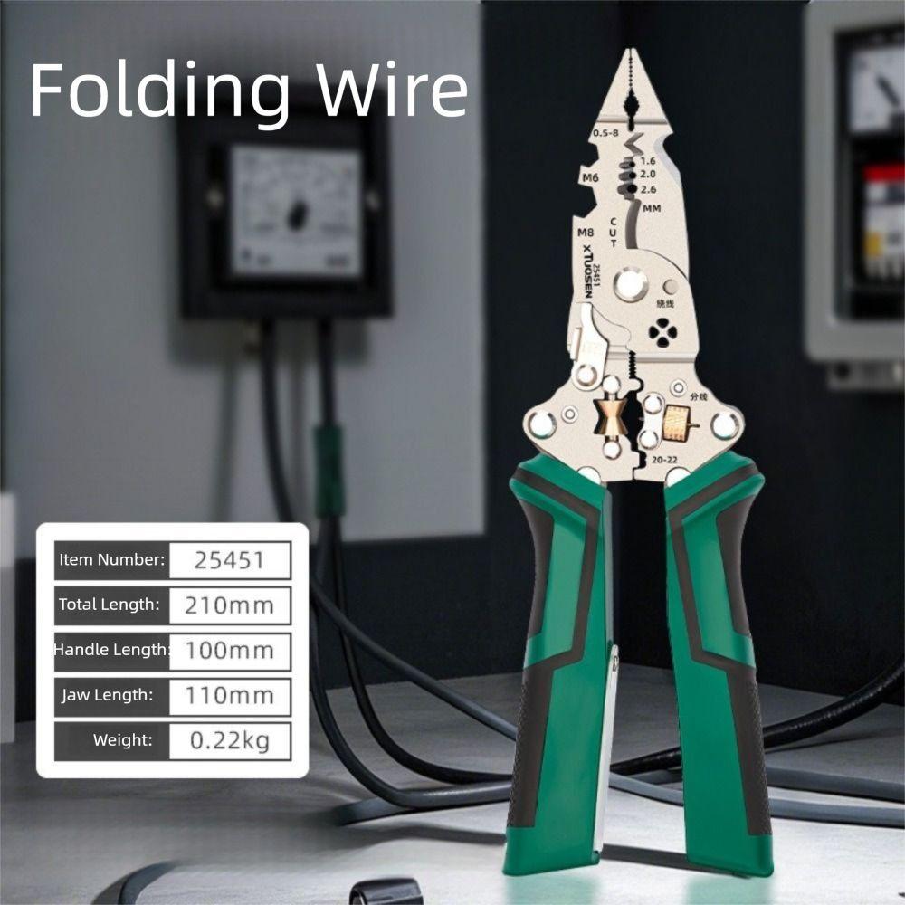Складной тестер напряжения 10 в 1 функция Многофункциональный стриппер для проводов Использование электриком