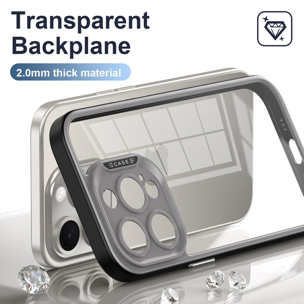 Luxury Hybrid Shockproof Armor Camera Protection Case For iPhone 15 Plus 14 13 12 Pro Max Transparent Hard Acrylic Back Cover