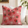 Strawberry Pattern Cushion Cover Natural Linen Pillow Cover DoubleSided Print Cushion Cover for Sofa Home Decor