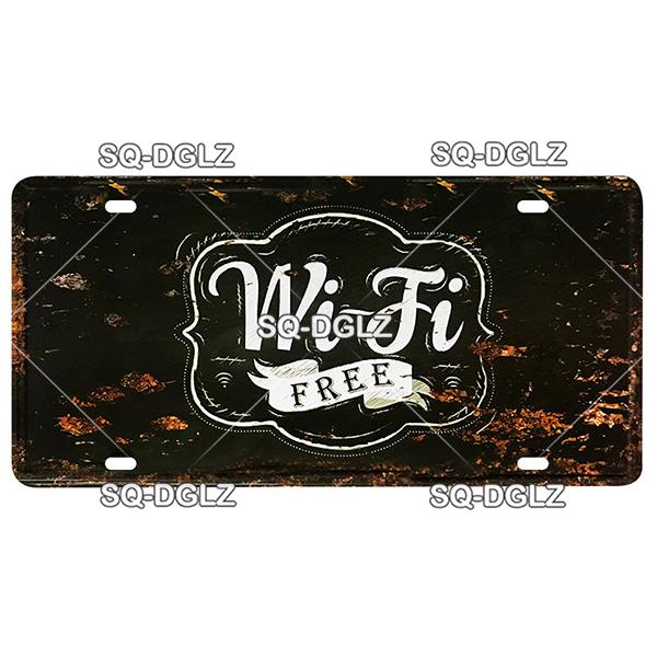[SQ-DGLZ] Предупреждение WiFi камера номерной знак жестяная вывеска магазин бар украшения стены металлический знак домашний декор живопись таблички художественный постер