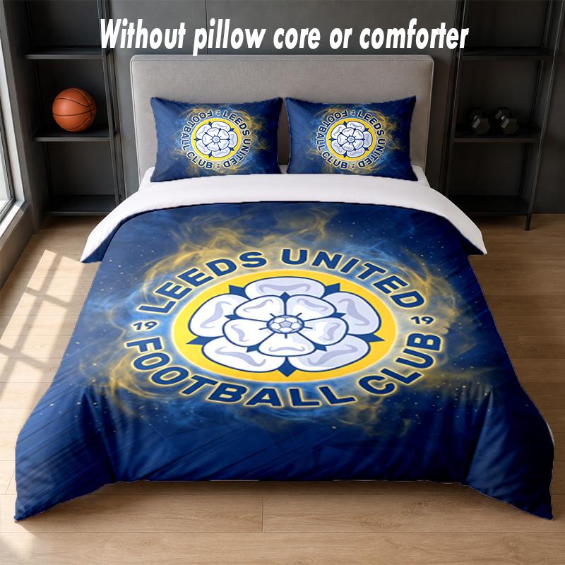 Дизайн Leeds United Постельное белье Комплект 1 пододеяльник + 2 наволочки Мягкое дышащее Домашнее постельное белье