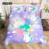 Пододеяльник с изображением радужного единорога, милый, мечтательный, с изображением лошади, комплект постельного белья с изображением маленького единорога, для девочек-подростков, милые подарки