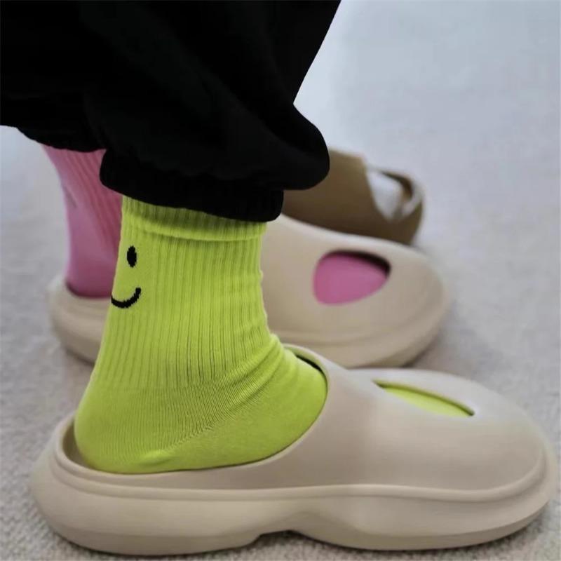 New Tide Brand Behind Crying Face A B Socks Creative Funny Sports Pure Color Couples Socks Tide Cotton Socks Men Women