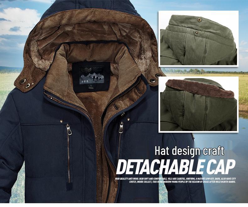 Синяя плюшевая куртка-пуховик с 3D-карманом на молнии, хлопковая, свободного кроя, для молодежи