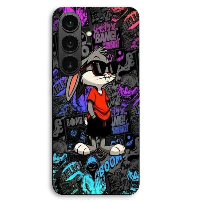 Coque de téléphone - MANIACASE - Samsung Galaxy S26 Plus - Silicone TPU - Noir - Bugs bunny thug life