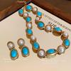 French Oval Lace Pearl Necklace - Retro Court Style Fashion Clavicle Chain