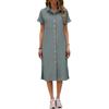 Spring new temperament commuter short-sleeved lapel shirt dress European and American comfortable and casual medium and long styles