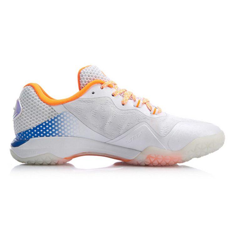 Li Ning Raid 2 Сетчатые Амортизирующие Износостойкие Нескользящие Низкие Бадминтонные Кроссовки Женские Оранжево-Белые AYAP004-3