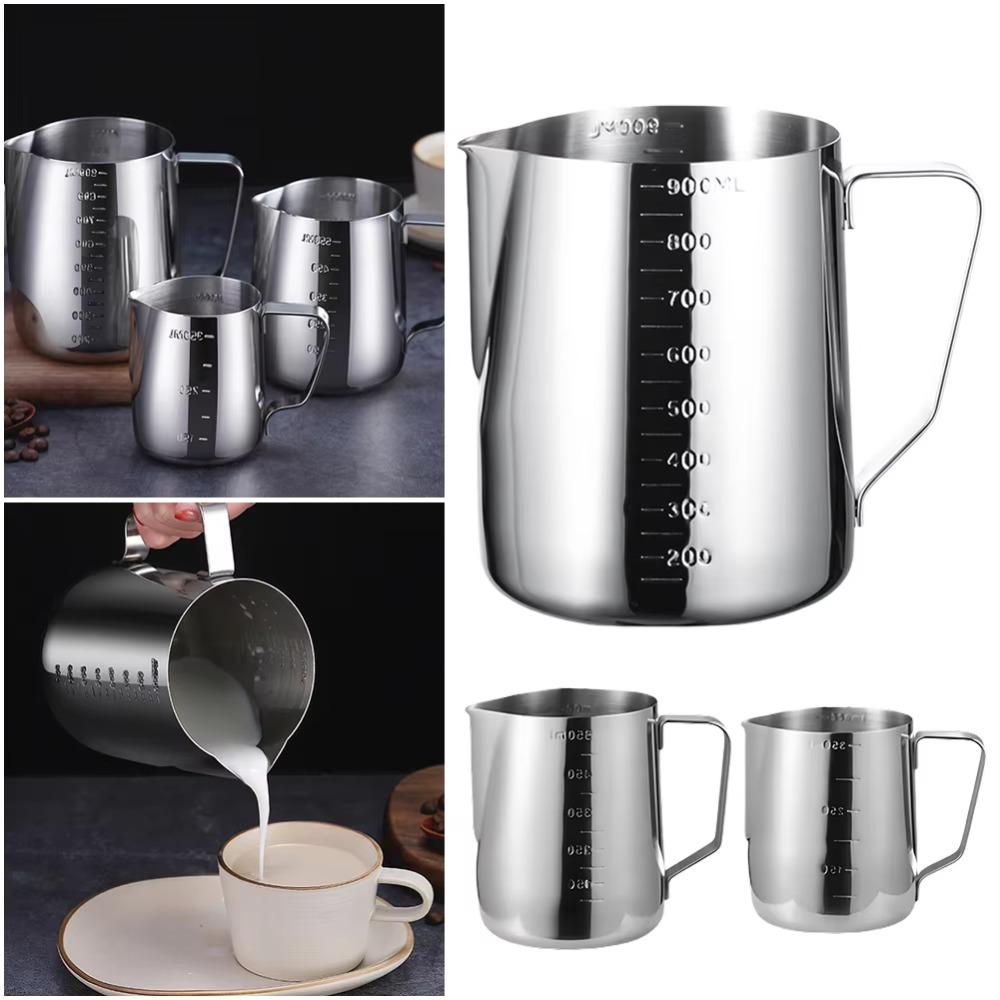 Stainless Steel Latte Art Cup with Scale Frother Pitcher Household Measuring Cups Barista