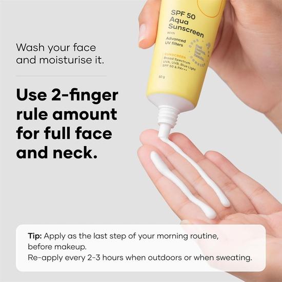 Cureskin SPF 50 Aqua Sunscreen с улучшенными УФ-фильтрами | Защита от солнца широкого спектра, UVA, UVB, синего света, SPF 50 и PA+++, 50 г (Пакет из 1)