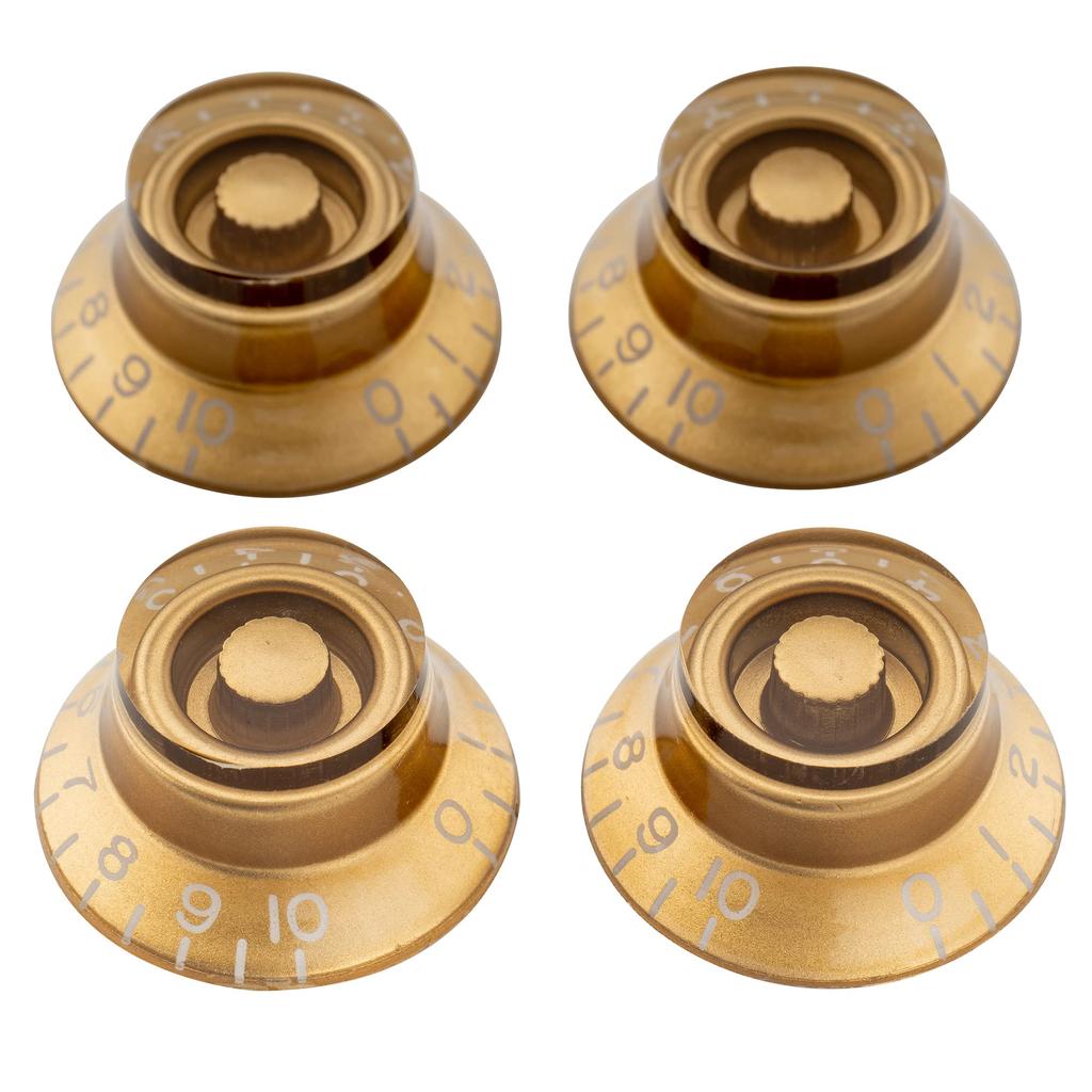 Musiclily Pro Top Hat Knobs Bell Knobs Metric Standard LP для электрогитары Les Paul Gold of Guitar, (Набор 4)
