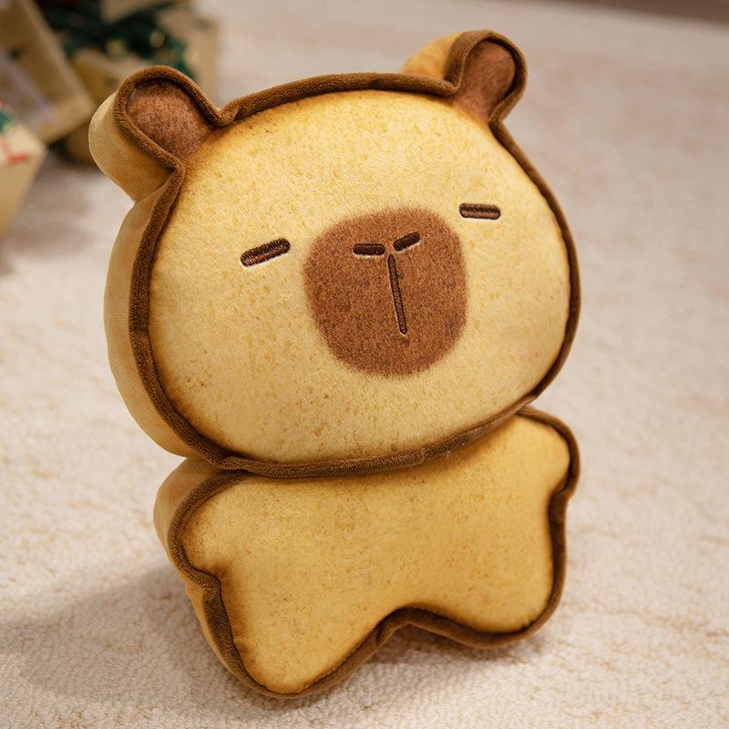 Creative soft toast capybara throw pillow plush toy doll capybara doll home sofa pillow doll
