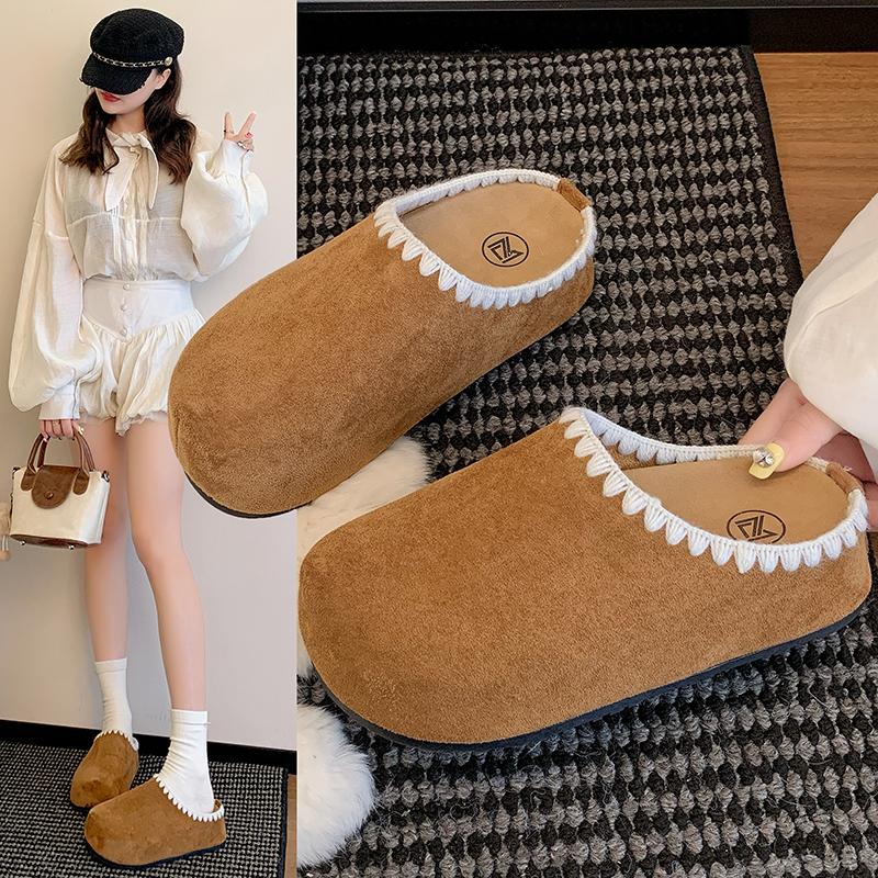 Fashion Fashion Women Slippers Suede Flats Platform Mules Shoes Casual Slingback Sandals 2025 Summer New Woman Sides Sandalias De Mujer