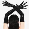 Women Long Patent Leather Coated Pole Dance Performance Gloves Halloween Cosplay  Costume Accessories Nightclub Sexy Tight Glove